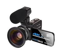 QZCX Cámara Digital, Video de Videos Vlogging for Facebook Remote Control de 3.0 Pulgadas Lente de Pantalla táctil Camina Web Cámara Mini Video Cámara Digital(32GB SD Card,AF2 Mic Lens)