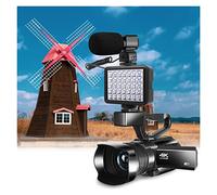 QZCX Cámara Digital, Videocámara 4k Ultra HD 48MP Cámara de Video for grabación de vlog Streaming en Vivo 30x Zoom Digital IR Cámara de Vlogging Digital Night con Pantalla táctil(16GB SD Card)