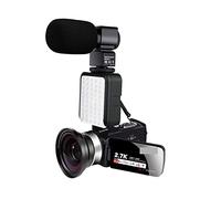 QZCX Cámara Digital, Videocámara de Video 2.7k videocámara Digital portátil 16x Zoom Digital de 3.0 Pulgadas táctil LCD Videocámara con WiFi(64GB SD Card,Camera-Lens-Mic-LED)