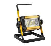 QZCX Foco Led Exterior, Reflector LED Impermeable de 100W for Exteriores, proyector Externo, Reflector RGB Recargable con batería de 6x18650(50W No Battery)