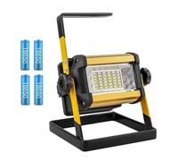 QZCX Foco Led Exterior, Reflector LED Impermeable de 100W for Exteriores, proyector Externo, Reflector RGB Recargable con batería de 6x18650(50W with Battery)