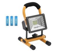 QZCX Foco Led Exterior, Reflector LED Impermeable de 100W for Exteriores, proyector Externo, Reflector RGB Recargable con batería de 6x18650(30W with Battery)