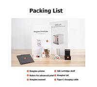 QZCX Impresora de inyección de Tinta de Mano Color móvil portátil Mini Impresora portátil Tattoo Logo Inalámbrico Bluetooth A4 Inkjet Impresora No es fácil de desvanecer(One Set)