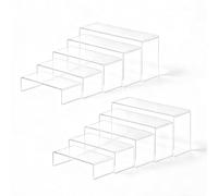 QZDAFFIC 10 unidades acrílico soporte pedestal decorativo, transparente, rectangular, perfume, soporte para cupcakes, figuras Funko POP, estantería cosmética