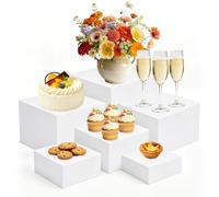 QZDAFFIC 6 soportes para tartas, accesorios para bufé, soporte acrílico blanco para mesa de buffet, 5 x 6 x 7 x 8 x 9 x 10 pulgadas, soporte para cupcakes, expositores para cumpleaños, fiestas y bodas