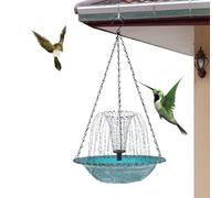 Qzdtue Birds Bath Solar Fountain, Solars Fountain Pump, Hangable Bird Feeder, 9,25 x 18,11 pulgadas, Decorative Garden Accessory for Wildlife, Children, Landscape, Yard, Nature Lovers, Porch