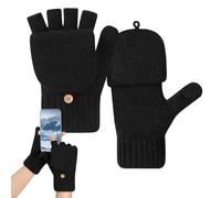 Qzdtue - Guantes para conducción, mitones calientes para enviar mensajes de texto, guantes de invierno térmicos de punto para correr a pie con perro, senderismo, deportes y ciclismo, escalada de esquí