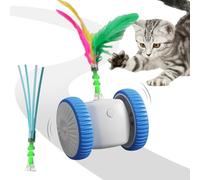 Qzdtue Juguete Automático para Gato,Juego Inteligente Para Gato Con Detección De Movimiento Con Plumas - Juguete Inteligente Con Sensor Para Gatito - Ejercicio Entrenamiento Anti Aburrido