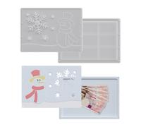 Qzdtue - Molde de silicona para billetes, para Navidad, 2 piezas, moldes de arcilla | Molde para portabilletes de plata, fiesta, nieve, copos de árbol de decoración, para yeso, resina, arcilla, fiesta
