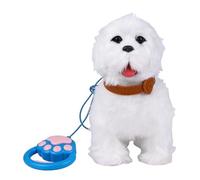 Qzdtue Perro Robot,Animal de compañía de peluche que camina y ladra - Cachorro robótico realista e interactivo para adultos compañero de casa