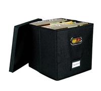 Qzdtue Record Crate, Album Holder with Lid, Home Album Decorative Box, (Black) 5,12 x 5,12 x 5,12 pulgadas for 50+ 12 pulgadas Records, Protect Your Precious Collection