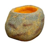 Qzdtue Reptile Water Dish - Resin Realistic Stone Wide Base, Snake and Terrarium Bowls for Bearded Dragon, Gecko, Spider, Frog, Soaking, Drinking, Interior Home Cage Use, 4,72 pulgadas