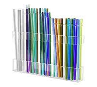 Qzdtue Soporte acrílico para popotes, organizador de almacenamiento adhesivo, estante transparente para palillos, 9.84 x 1.18 x 1.18 pulgadas, perfecto para armario de cocina, palitos agitadores de