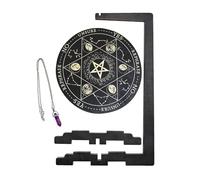 Qzdtue Soporte de péndulo, tablero de altar de péndulos de madera, ritual místico, suministros de bruja metafísica vertical para meditación, limpieza espiritual y configuración de lectura del tarot