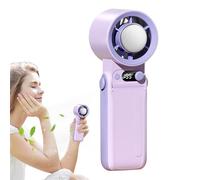 Qzdtue Ventilador portátil, enfriador de mano recargable, aire acondicionado plegable de 6000 mAh, 2.4 x 2.2 x 7 pulgadas, dispositivo personal ligero con 199 velocidades para coche, oficina, camping