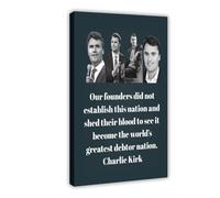 QZFNCOYU Póster de lienzo conservador de Charlie Kirk Defending Freedom para decoración de pared, pinturas para sala de estar, dormitorio, decoración de 30 x 45 cm