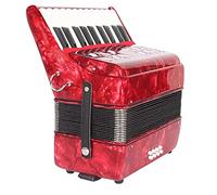 QZGTDMYG Acordeón De Piano De 22 Teclas Y 8 Bajos, Solo Y Conjunto, Instrumento De Acordeón Musical, Instrumento Musical For Niños, Hogar Y Aula(Red)