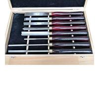 QZHDX Juego de cinceles para Torno de Madera, Herramientas de torneado de Madera de carburo, Juego de 8 Piezas de cinceles con Estuche de Almacenamiento, Casquillos de latón y Mangos de Haya