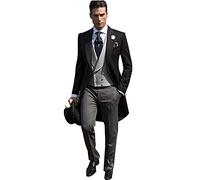 QZI Hombre Traga el Traje de Esmoquin de los smokinges para el Chaleco de la Playa y los Pantalones de la Chaqueta
