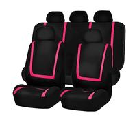 QziH para MG MG Zs Mg3 Coche Fundas Asientos,Cómodo Interior Juegos Cubreasientos Protector Accesorios,E-Black Pink