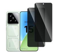 QZJinch 2 Piezas Protector Pantalla para Xiaomi 15 Privacidad Antiespia Cristal Templado 2 Piezas Protector Camara Accesorios,Bordes curvos 2.5D，Dureza 9H,Cobertura Total