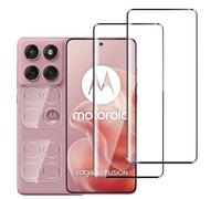 QZJinch 2 x Protector Pantalla para Motorola Edge 60 Fusion y 2 x Protector Pantalla Protector de Lente de Cámara,Ultra Transparente,3D Cobertura Completa,Antiarañazos,Sin Burbujas, Dureza 9H