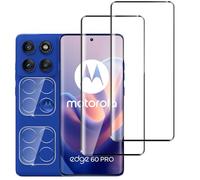 QZJinch 2 x Protector Pantalla para Motorola Edge 60 Pro y 2 x Protector Pantalla Protector de Lente de Cámara,Ultra Transparente,3D Cobertura Completa,Antiarañazos,Sin Burbujas, Dureza 9H