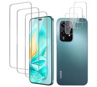 QZJinch 3+3 Piezas,Protector Pantalla para HONOR 200 Lite 5G,Cristal templado Antiarañazos,Dureza 9H,Bordes curvos 2.5D,Ultra Transparente,Anticaída,Antihuellas,Sin Burbujas