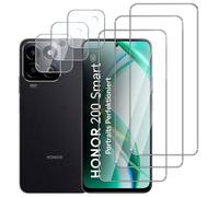 QZJinch 3+3 Piezas,Protector Pantalla para HONOR 200 Smart 5G,Cristal templado Antiarañazos，Bordes curvos 2.5D，Dureza 9H,Ultra Transparente,Anticaída,Antihuellas,Sin Burbujas