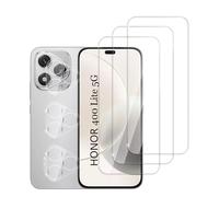 QZJinch 3+3 Piezas,Protector Pantalla para Honor 400 Lite 5g,Cristal templado Antiarañazos，Bordes curvos 2.5D，Dureza 9H,Ultra Transparente,Anticaída,Antihuellas,Sin Burbujas