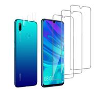 QZJinch 3+3 Piezas,Protector Pantalla para HUAWEI P Smart 2019,Bordes curvos 2.5D,Ultra Transparente,Antiarañazos, Antihuellas,Sin Burbujas, Dureza 9H