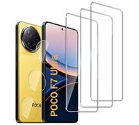 QZJinch 3+3 Piezas,Protector Pantalla para Poco F7 Ultra,Cristal templado Antiarañazos，Bordes curvos 2.5D，Dureza 9H,Ultra Transparente,Anticaída,Antihuellas,Sin Burbujas