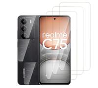 QZJinch 3+3 Piezas,Protector Pantalla para Realme C75,Cristal templado Antiarañazos，Bordes curvos 2.5D，Dureza 9H,Ultra Transparente,Anticaída,Antihuellas,Sin Burbujas