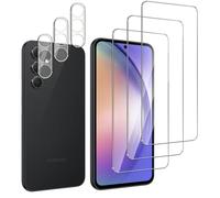 QZJinch 3+3 Piezas,Protector Pantalla para Samsung Galaxy A54 5G,Bordes curvos 2.5D,Ultra Transparente,Antiarañazos, Antihuellas,Sin Burbujas, Dureza 9H