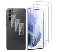QZJinch 3+3 Piezas,Protector Pantalla para Samsung Galaxy S21 5G,Bordes curvos 2.5D,Ultra Transparente,Antiarañazos, Antihuellas,Sin Burbujas, Dureza 9H