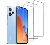 QZJinch 3+3 Piezas,Protector Pantalla para XiaomiRedmi 12,Bordes curvos 2.5D,Ultra Transparente,Antiarañazos, Antihuellas,Sin Burbujas, Dureza 9H