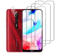 QZJinch 3+3 Piezas,Protector Pantalla para XiaomiRedmi 8,Bordes curvos 2.5D,Ultra Transparente,Antiarañazos, Antihuellas,Sin Burbujas, Dureza 9H