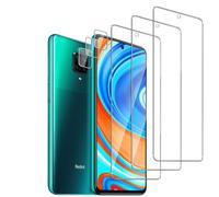 QZJinch 3+3 Piezas,Protector Pantalla para XiaomiRedmi Note 9S,9 Pro Max,Bordes curvos 2.5D,Ultra Transparente,Antiarañazos, Antihuellas,Sin Burbujas, Dureza 9H