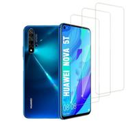 QZJinch 3 Piezas,Protector Pantalla para HUAWEI nova 5T,Bordes curvos 2.5D,Ultra Transparente,Antiarañazos, Antihuellas,Sin Burbujas, Dureza 9H