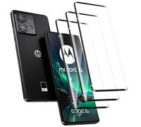 QZJinch 3 Piezas,Protector Pantalla para Motorola Edge 40 Neo,Ultra Transparente,3D Cobertura Completa,Antiarañazos, Antihuellas,Sin Burbujas, Dureza 9H