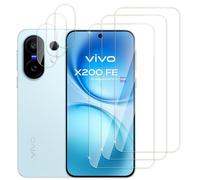 QZJinchen - Juego de 6, 3 x Vidrio Templado para VIVO X200 FE y 3 x Protector de cámara Trasera, Dureza 9H Glass, Bordes Curvos 2.5D, HD Transparente, Compatible con VIVO X200 FE