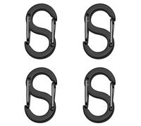 QZKJQDD 4 llaveros pequeños, acero inoxidable, cierres en forma de S para pulseras, cierre de cadena de doble apertura, para conectores como pulseras, llaves, etc. (22 mm, negro)