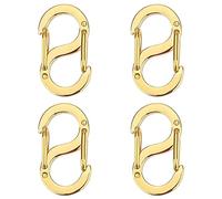 QZKJQDD 5 llaveros pequeños, acero inoxidable, cierres en forma de S para pulseras, cierre de cadena de doble apertura, para conectores como pulseras, llaves, bolsos, etc. (oro de 22 mm)