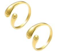 QZKJQDD Anxiety - Anillo de plata antiestrés, antiestrés, anillo de ansiedad de acero inoxidable, para ataques de pánico, anillo de pulgar, anillo de humor para mujeres (2 unidades), Acero inoxidable