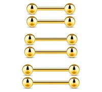 QZKJQDD Piercing para lengua, 6-10mm, Acero inoxidable, No es una piedra preciosa