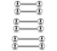 QZKJQDD Piercing para lengua, 6-10mm, Acero inoxidable, No es una piedra preciosa