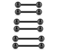 QZKJQDD Piercing para lengua, 6-10mm, Acero inoxidable, No es una piedra preciosa