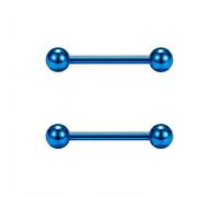 QZKJQDD Piercing para pezón, piercing para pezón, barra de lengua de 14 mm, barra de titanio para pezón de 16 G, joyería para pezón para mujeres y hombres, 1.2*14mm, Acero inoxidable, No es una piedra