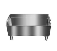 QZQJUILU Fregadero Comercial de Acero Inoxidable para Pisos - Fregadero utilitario para restaurantes y garajes - Fácil eliminación de Agua - con Ajuste(Silver 100x41x60cm)