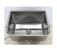QZQJUILU Fregadero de Acero Inoxidable para fregona - Antidesbordamiento de Agua - con colador - Ajustable - Estación de Limpieza para restaurantes, Bares y BU(Silver 80x41x60cm)
